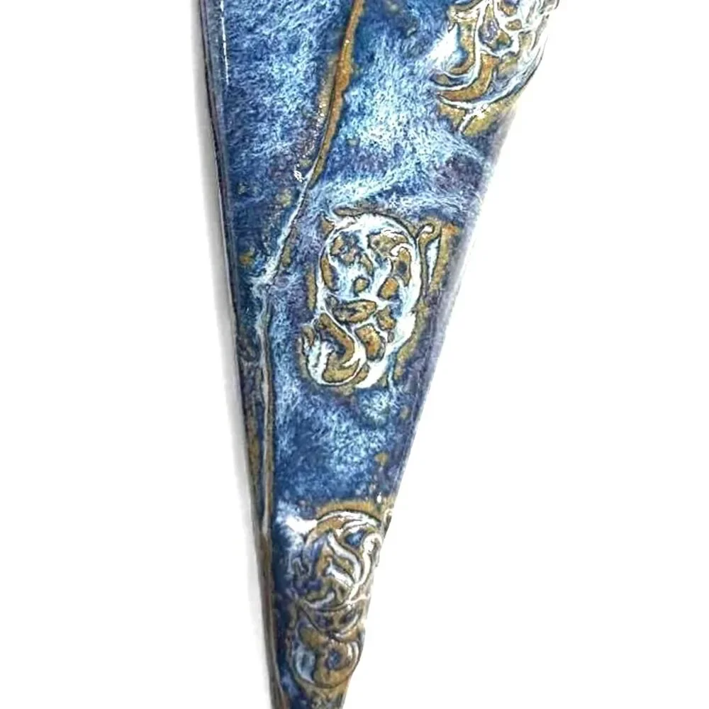 Wall Vase Handmade Ceramic Blue Sandstone Glazed 12